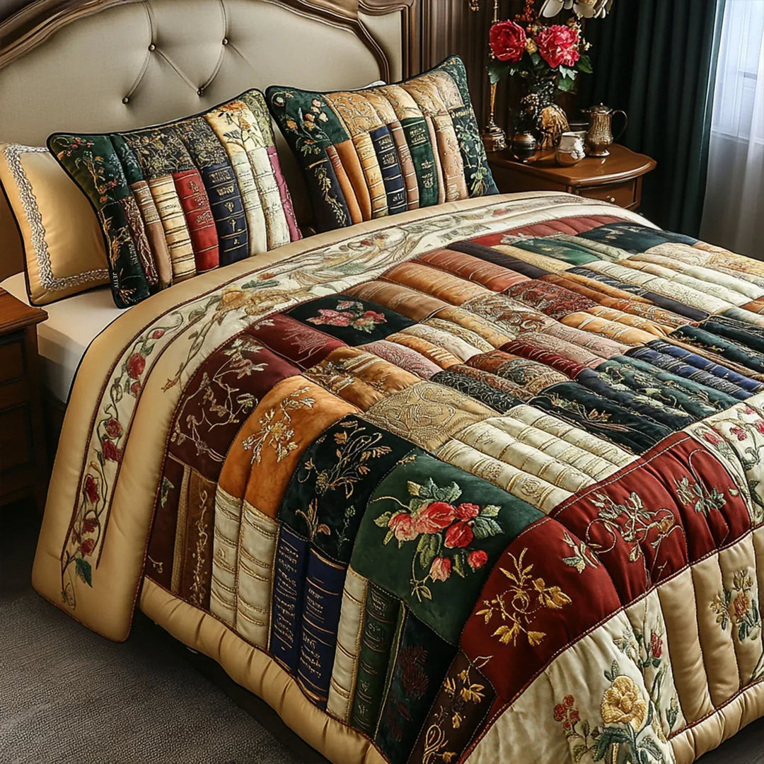 Juego de ropa de cama acolchada de 3 piezas - El Refugio del Lector