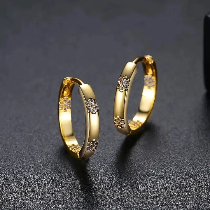 Pendientes vintage de oro en flor