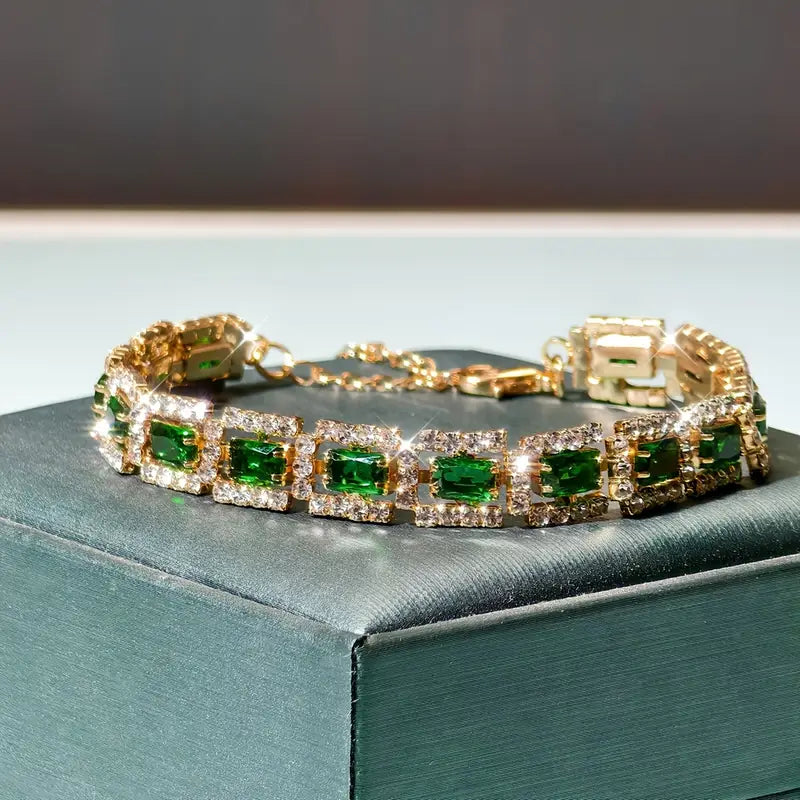 Pulsera dorada Elisa Esmeralda