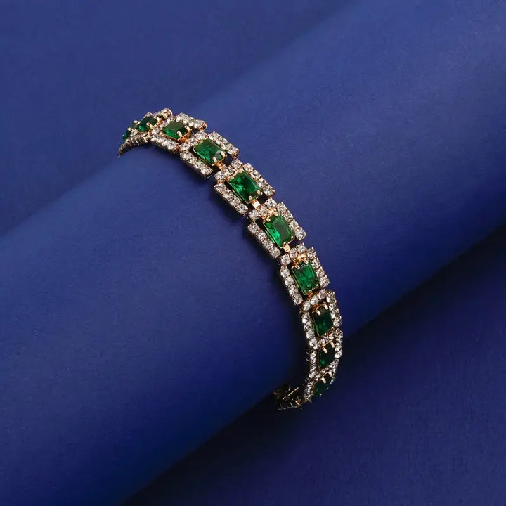 Pulsera dorada Elisa Esmeralda