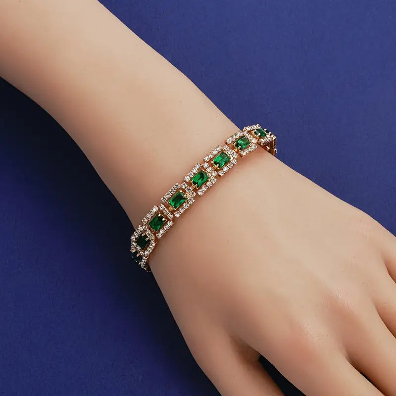 Pulsera dorada Elisa Esmeralda