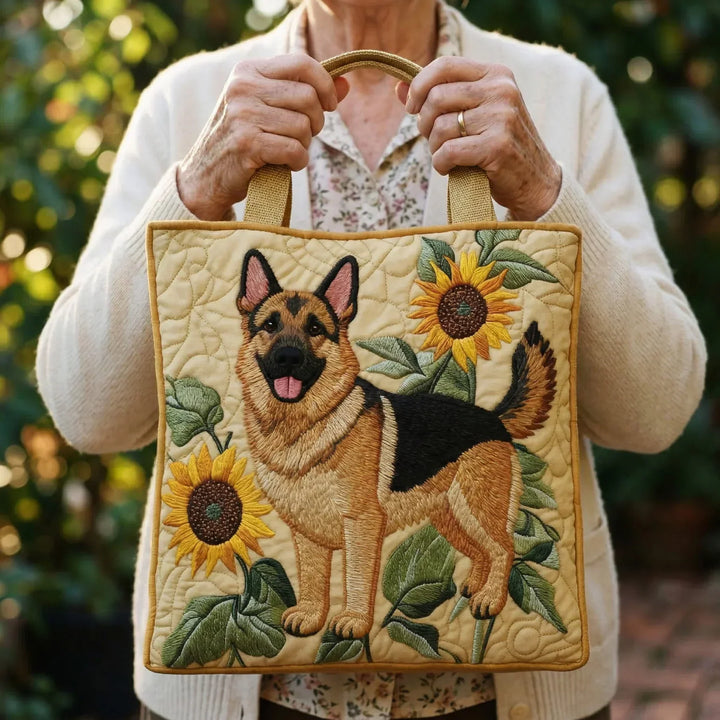 Bolso artesanal - Pastor Alemán Floral
