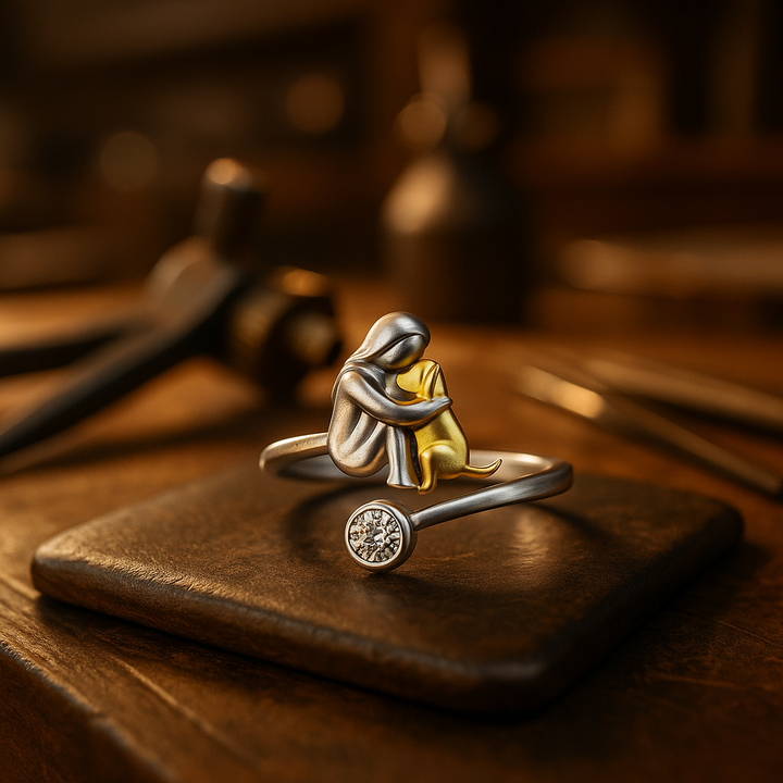 Anillo ajustable de plata de ley 925 con circonita - Artesanal