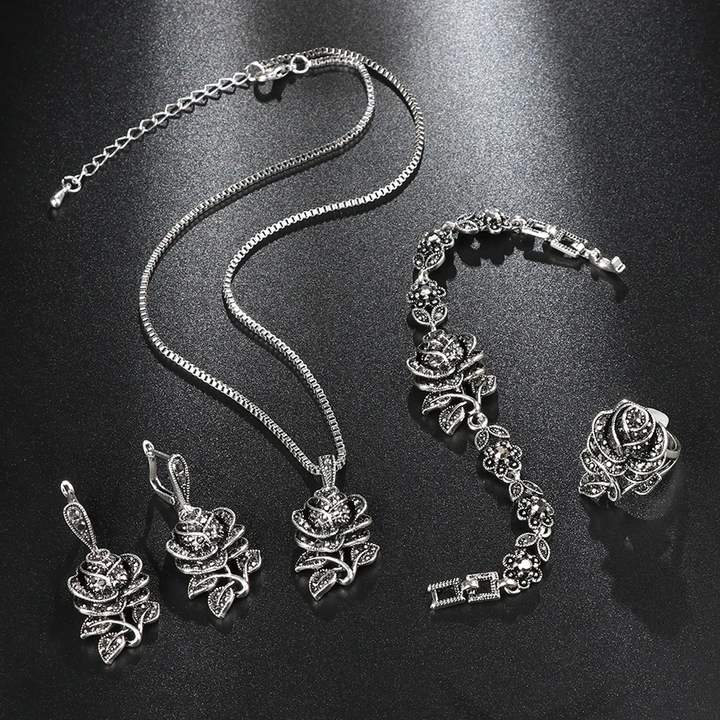 Elegante set de plata con circón