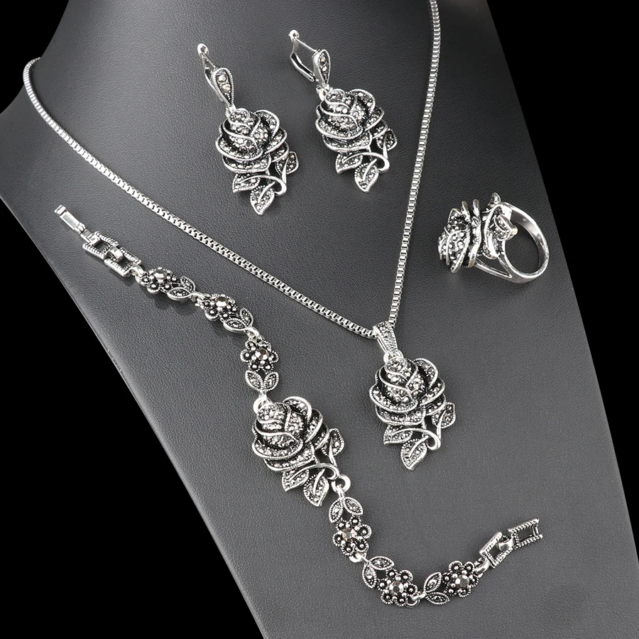 Elegante set de plata y circón