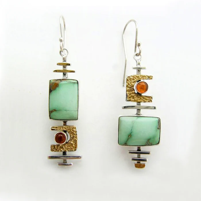 Pendientes vintage de piedra verde