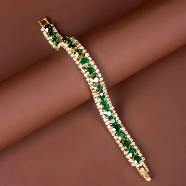 Pulsera oro y verde