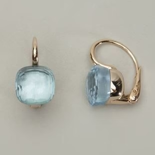 Pendientes vintage azules con circonita engastada
