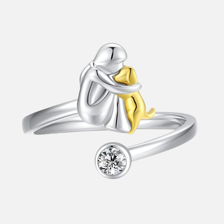 Anillo ajustable de plata de ley 925 con circonita - Artesanal