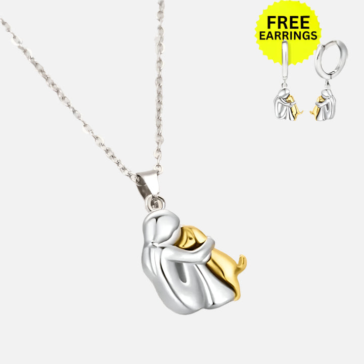 Collar colgante 'Abrazo' con pendientes a juego